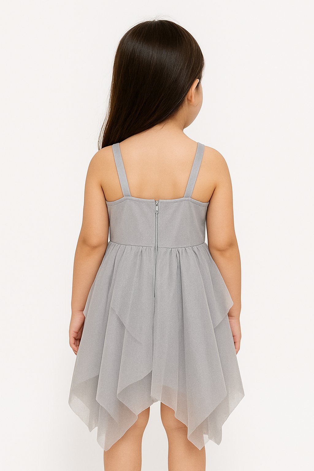 Chic Grey Strappy Sequined Party Dress view 2