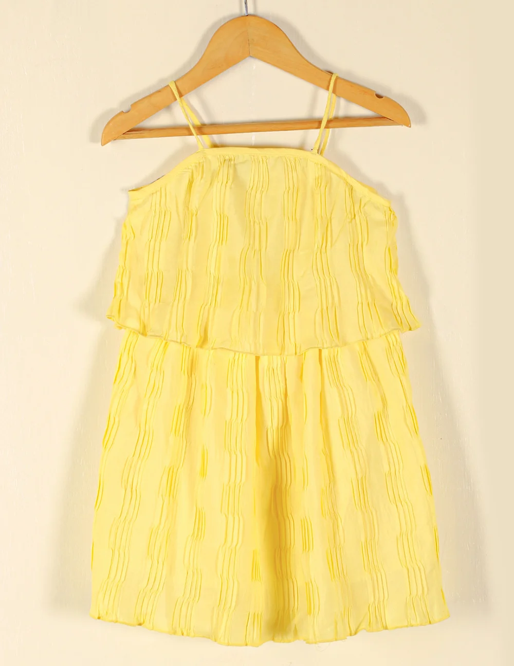 Stylish Yellow Noodle Strappy Summer Dress view 2