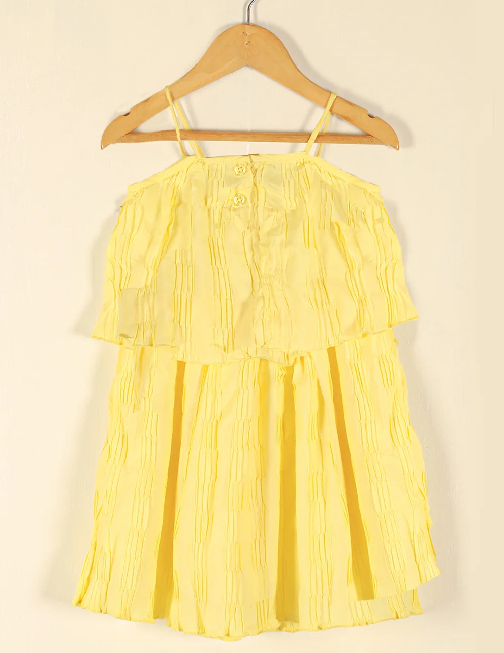 Stylish Yellow Noodle Strappy Summer Dress view 3