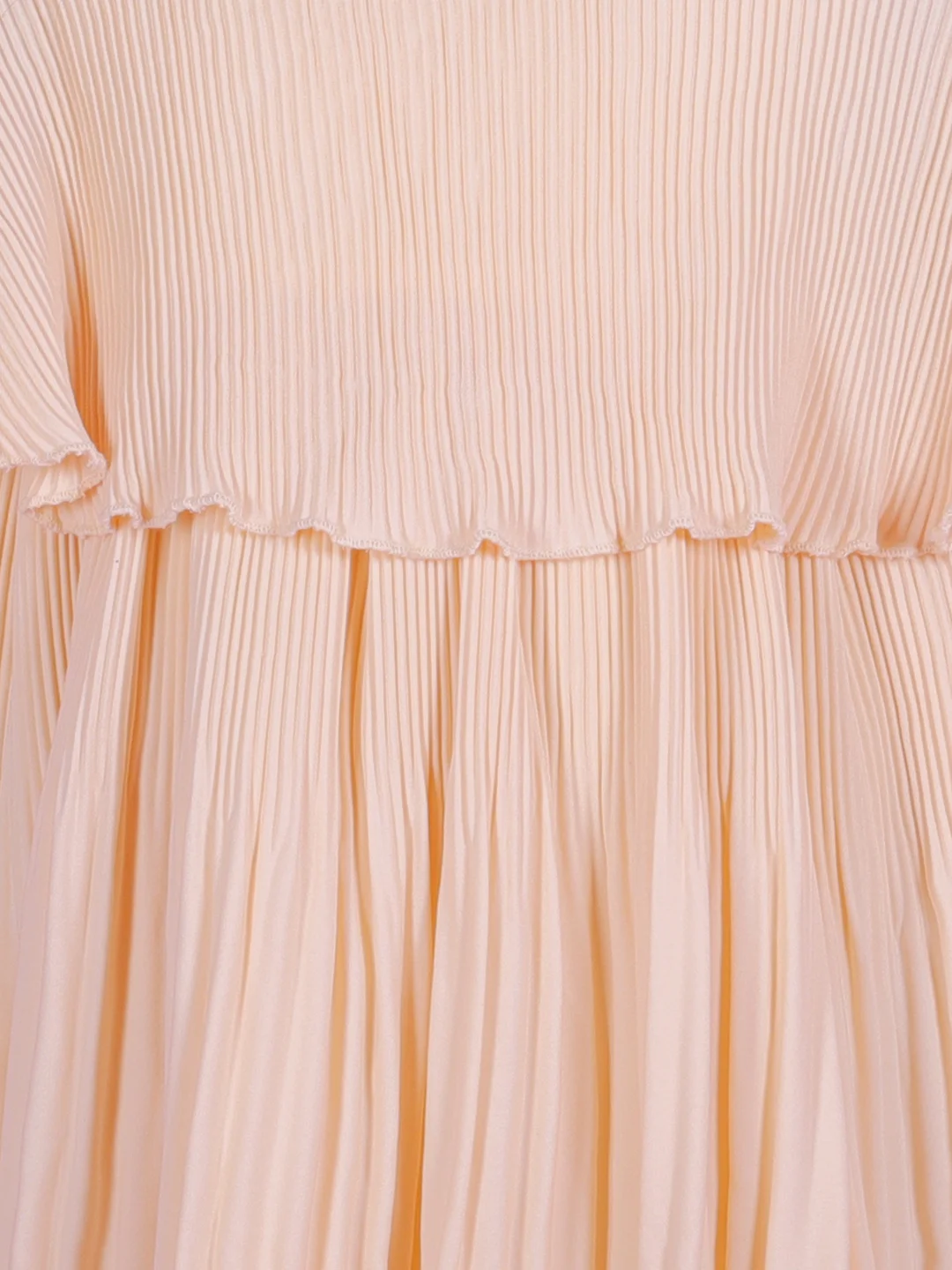 KidsDew double pleated layered cape Fit and flare knee length casual dress beige view 5