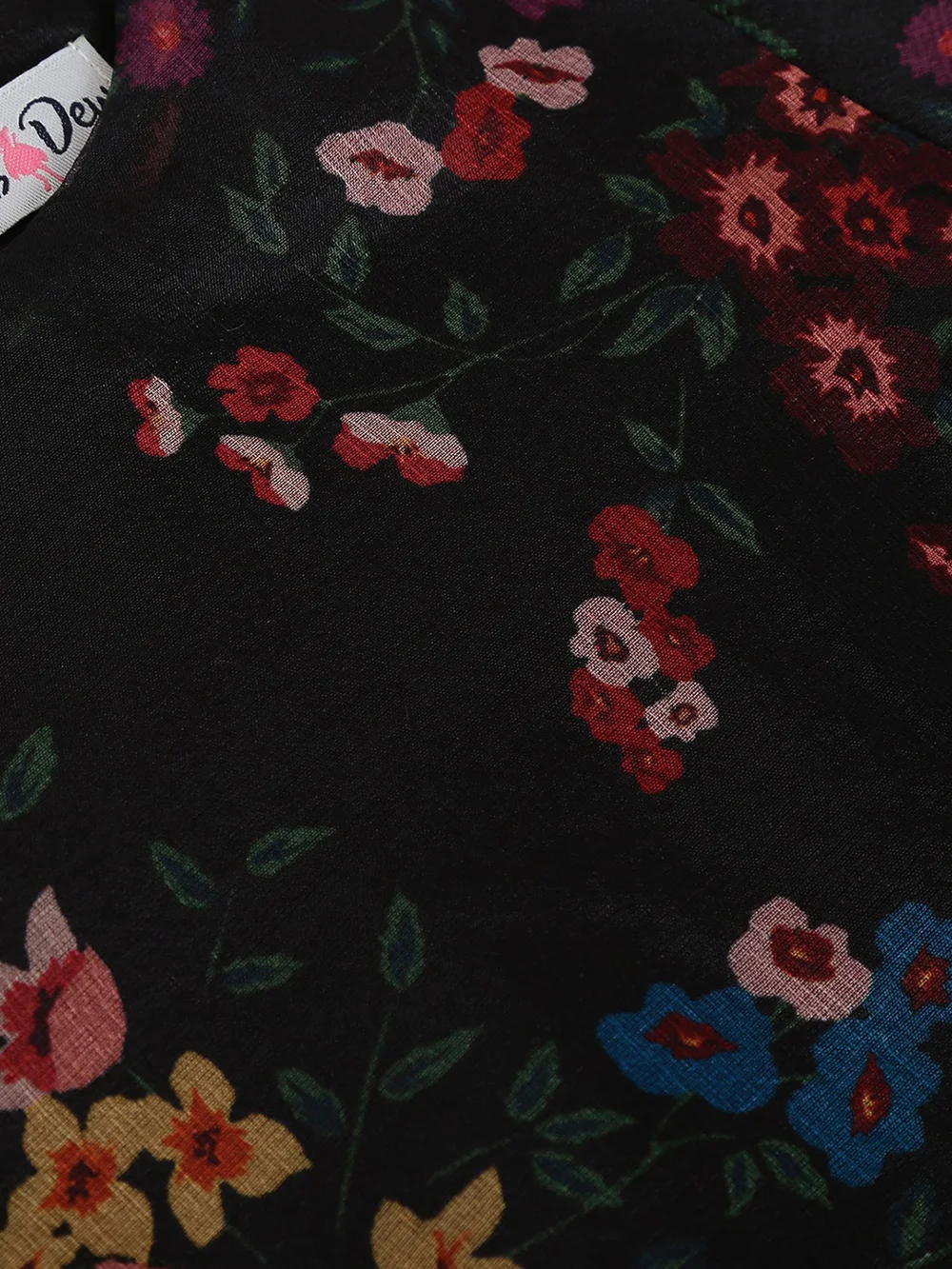 Stylish Black Floral Printed Top view 2