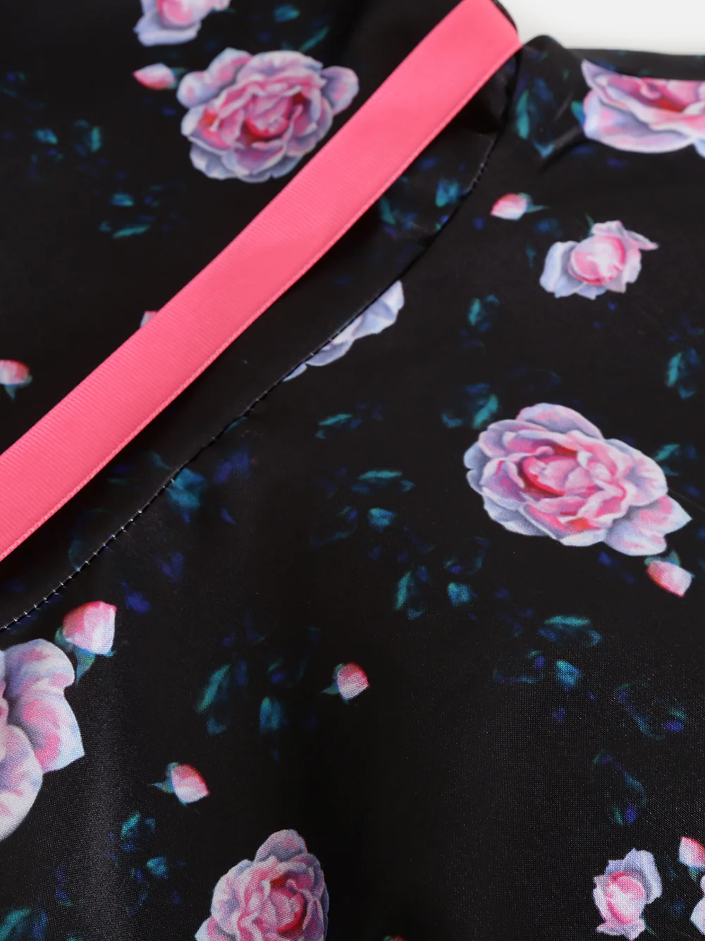 Stylish Black Duchess Satin AOP Dress view 4