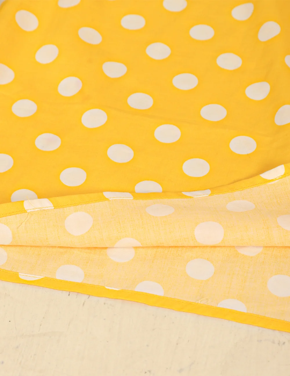 Adorable Yellow Polka Dot Puffed Sleeves A-Line Dress view 5