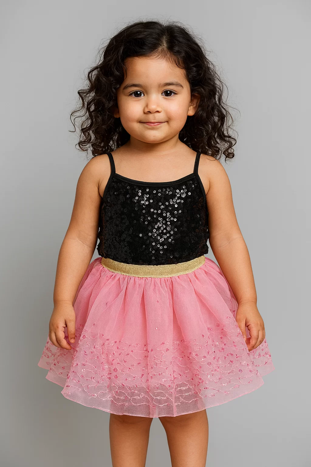 Enchanting Pink and Gold Sequin Skirt