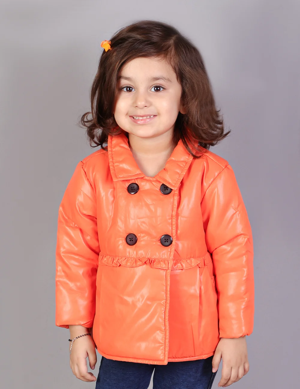 Playful Orange KidsDew Jacket view 2