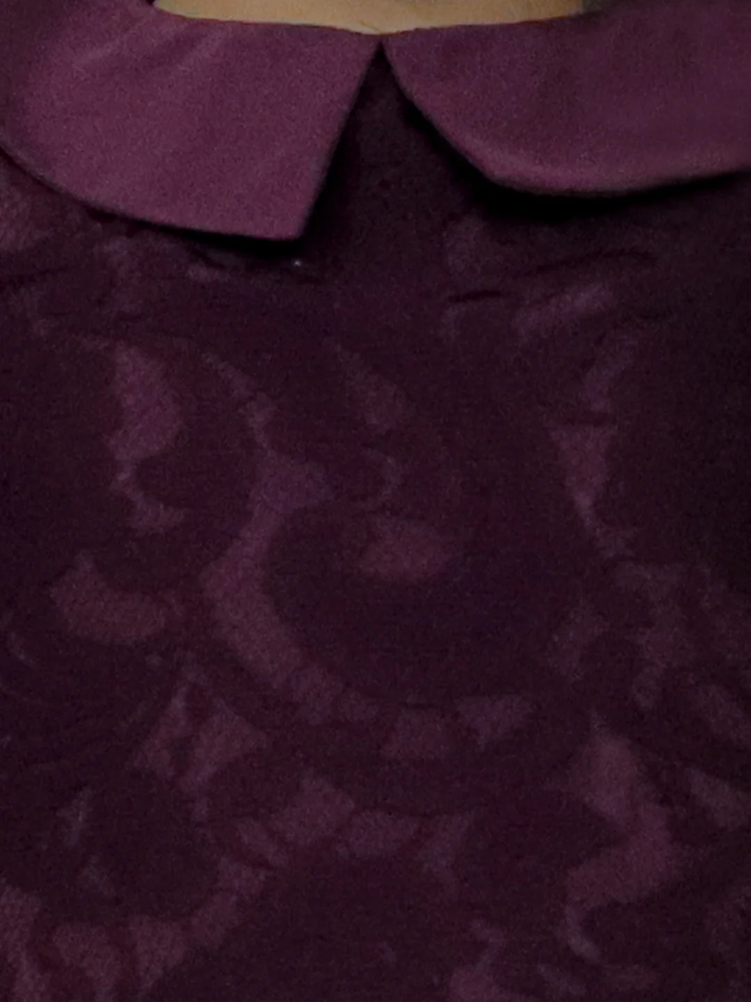 KIDSDEW HALF SLEEVES KNEE LENGTH A-LINE DESIGN NET DRESS WITH PETERPAN COLLAR WINE view 5