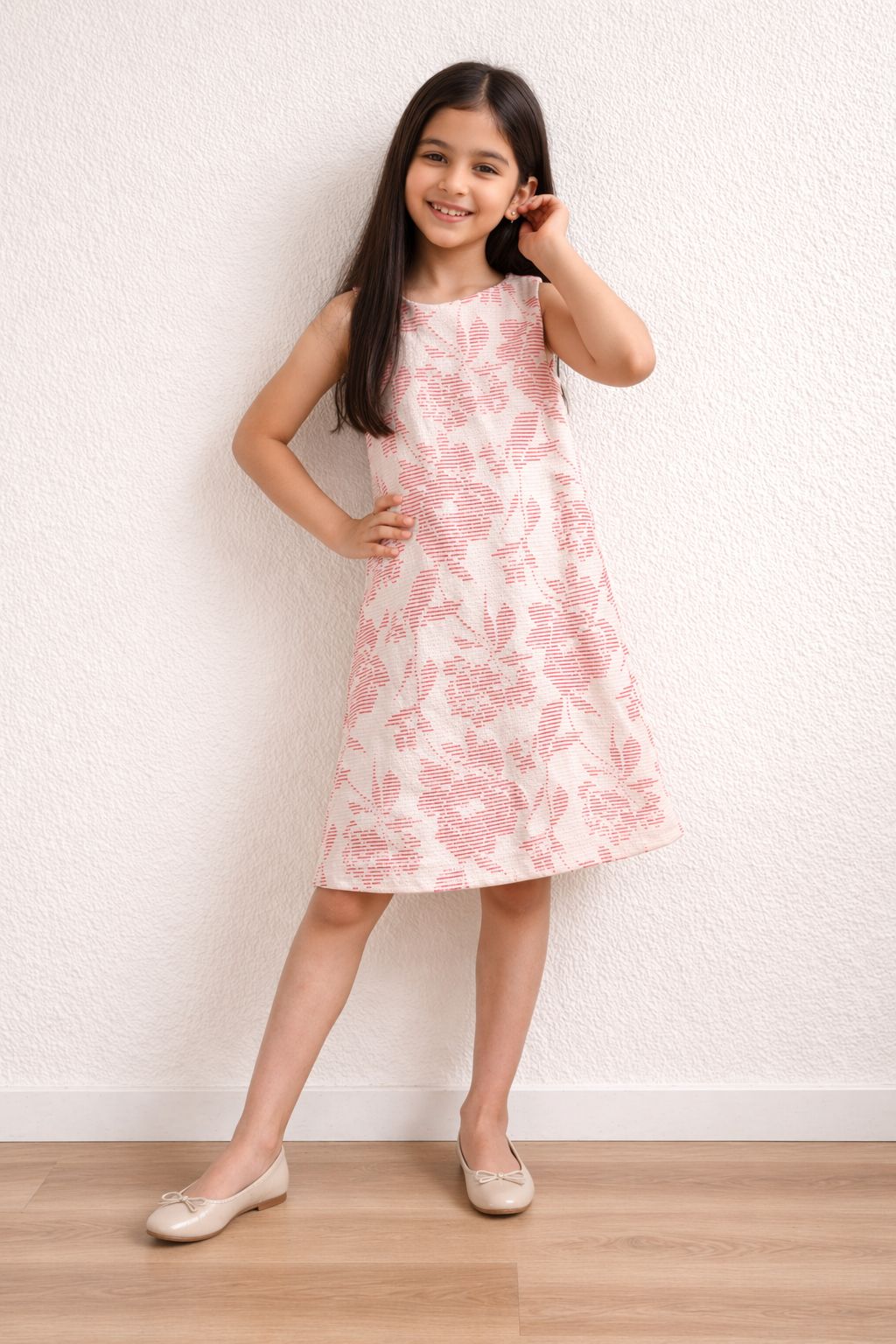 Blush Petal Print Summer Dress