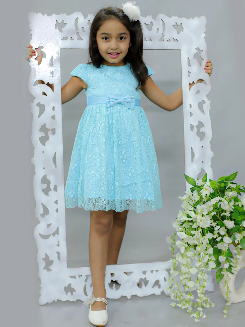 Elegant Blue Girls’ Party Dress