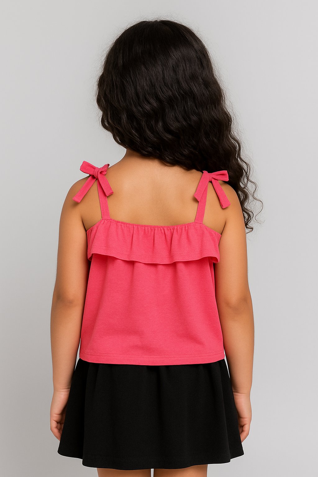 Stylish Fuchsia Hosiery Tie-Up Tops view 2