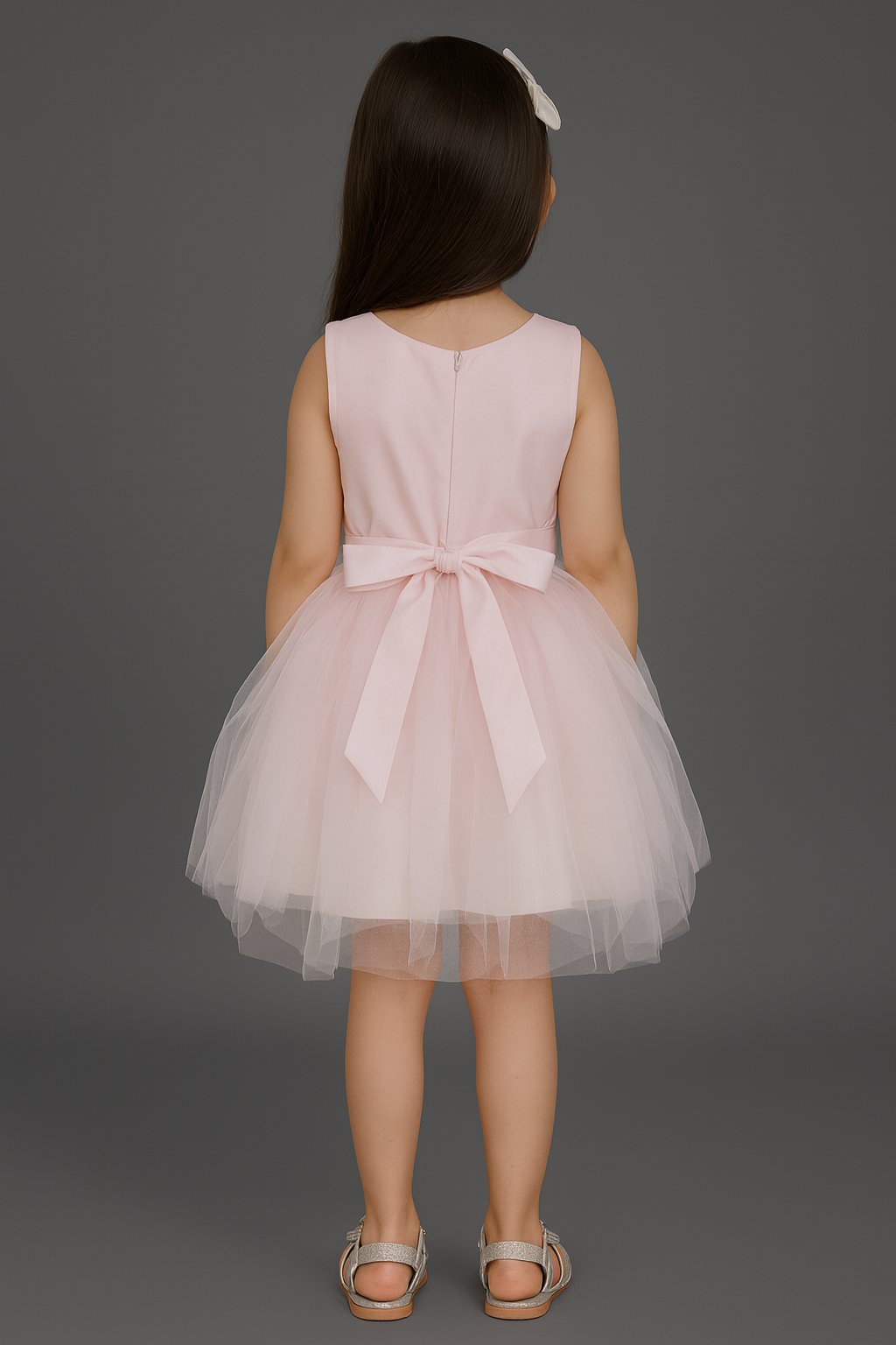 Chic White Sequenced Yoke Net Party Dress view 2