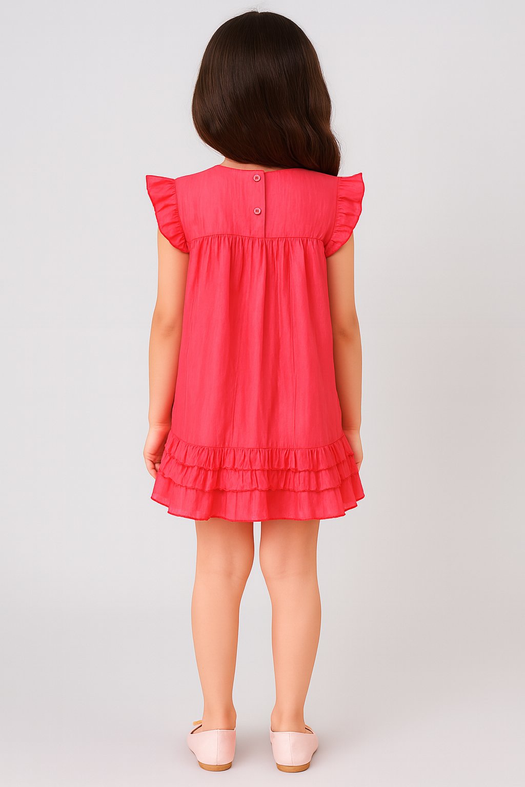 Enchanting Magenta Pleated Dress view 3